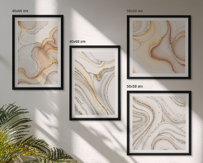 Set de 4 cuadros para salón motivos abstractos lineales