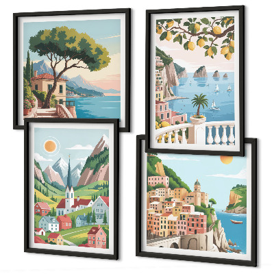 Galería de pared paisajes marinos frutas cítricas