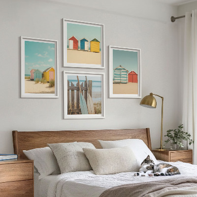 Galería de pared Casas coloridas playa sol
