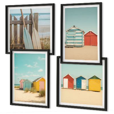 Galería de pared Casas coloridas playa sol
