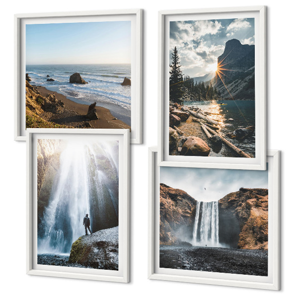 Galería de pared Cascadas, montañas, paisajes, naturaleza