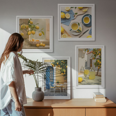 Galería de pared limones limonada puerta azul