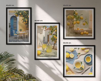 Galería de pared limones limonada puerta azul