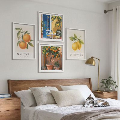 Set de cuadros modernos para salón Limones y naranjas de Amalfi