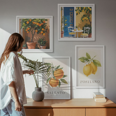Set de cuadros modernos para salón Limones y naranjas de Amalfi