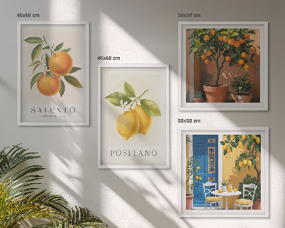 Set de cuadros modernos para salón Limones y naranjas de Amalfi