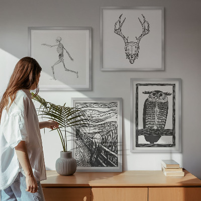 Galería de pared Inspiración Grito Calavera Búho