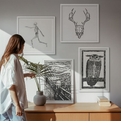Galería de pared Inspiración Grito Calavera Búho