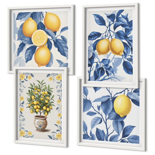 Galería de pared ramas de limón hojas azules