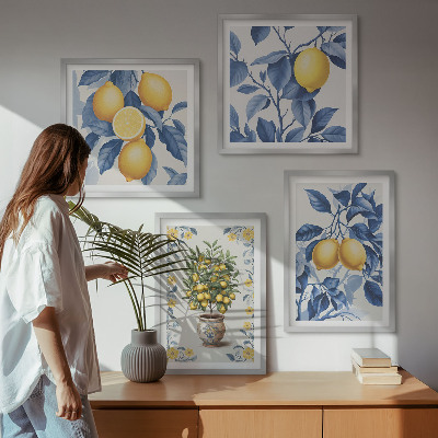 Galería de pared ramas de limón hojas azules