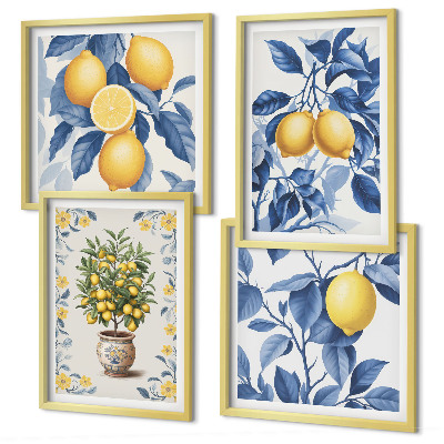 Galería de pared ramas de limón hojas azules
