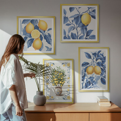 Galería de pared ramas de limón hojas azules