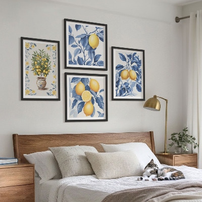 Galería de pared ramas de limón hojas azules