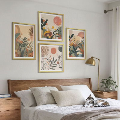 Set de cuadros modernos para salón Motivos vegetales en colores