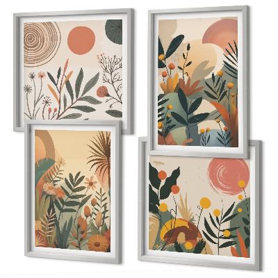 Set de cuadros modernos para salón Motivos vegetales en colores