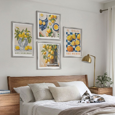 Galería de pared Frutas cítricas amarillas retro