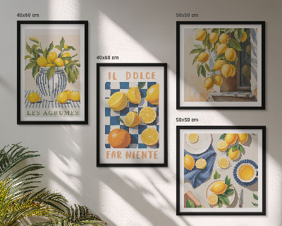 Galería de pared Frutas cítricas amarillas retro