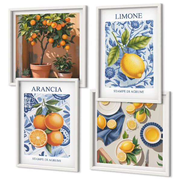 Galería de pared Ilustraciones de frutas cítricas