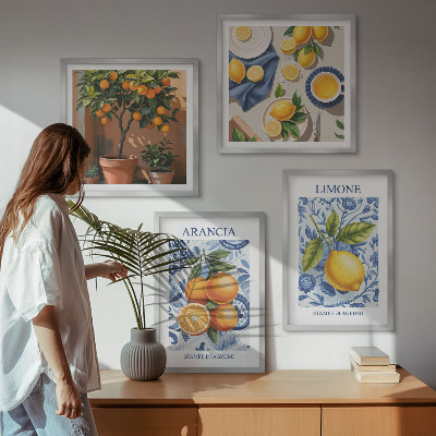 Galería de pared Ilustraciones de frutas cítricas