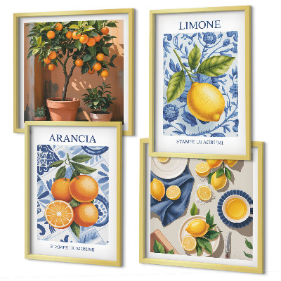 Galería de pared Ilustraciones de frutas cítricas