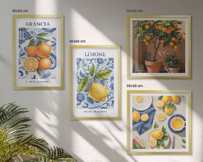 Galería de pared Ilustraciones de frutas cítricas