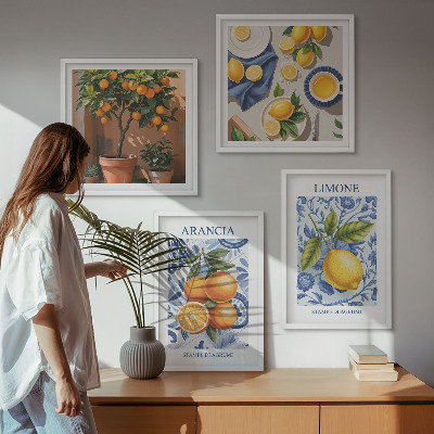 Galería de pared Ilustraciones de frutas cítricas