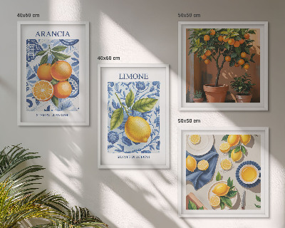 Galería de pared Ilustraciones de frutas cítricas