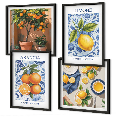 Galería de pared Ilustraciones de frutas cítricas
