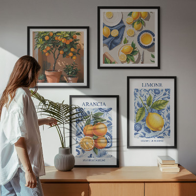 Galería de pared Ilustraciones de frutas cítricas