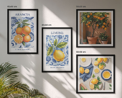 Galería de pared Ilustraciones de frutas cítricas