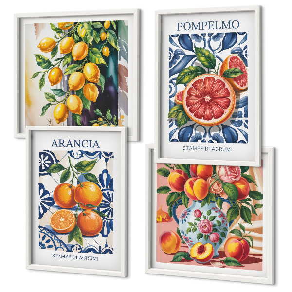 Set de cuadros modernos para salón Carteles de moda de cítricos italianos