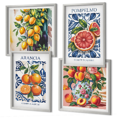 Set de cuadros modernos para salón Carteles de moda de cítricos italianos