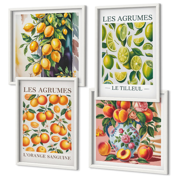Galería de pared Frutas cítricas frescas y coloridas