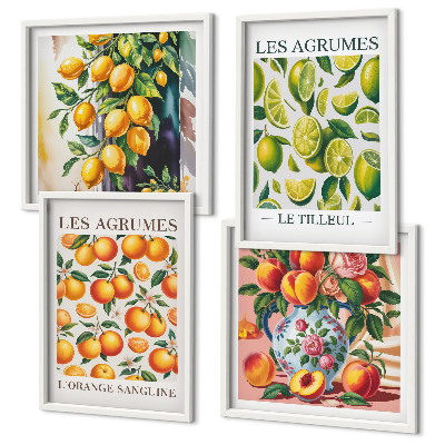 Galería de pared Frutas cítricas frescas y coloridas