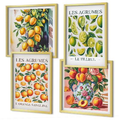 Galería de pared Frutas cítricas frescas y coloridas