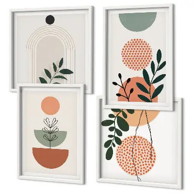 Set de cuadros modernos para salón con motivos vegetales