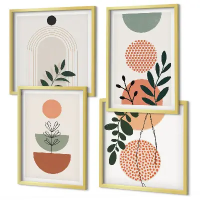 Set de cuadros modernos para salón con motivos vegetales