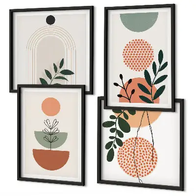 Set de cuadros modernos para salón con motivos vegetales