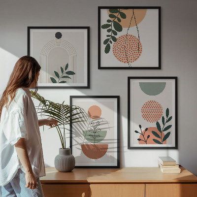 Set de cuadros modernos para salón motivos vegetales modernos