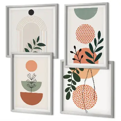 Set de cuadros modernos para salón con motivos vegetales