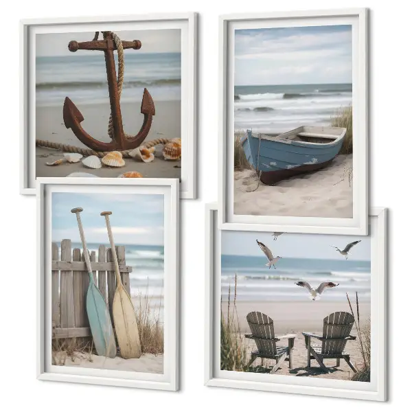 Galería de pared de paisajes marinos con playas de verano