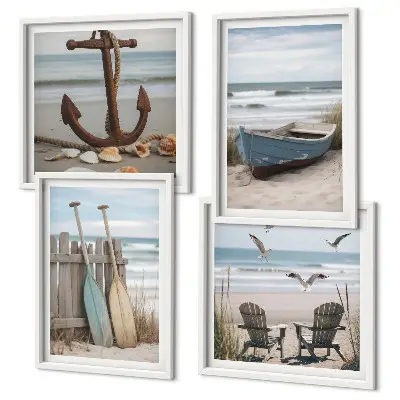 Galería de pared de paisajes marinos con playas de verano
