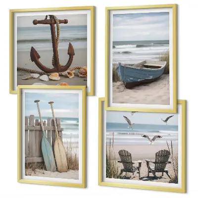 Galería de pared de paisajes marinos con playas de verano