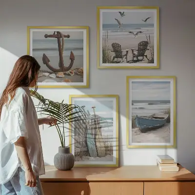 Galería de pared de paisajes marinos con playas de verano