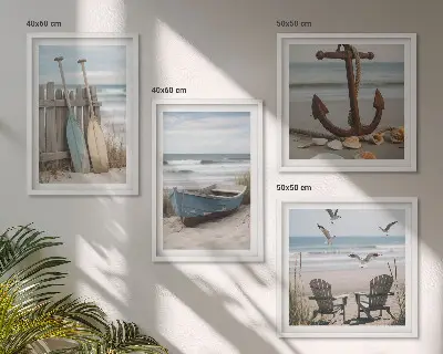 Galería de pared de paisajes marinos con playas de verano