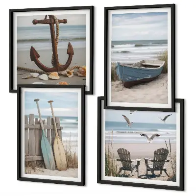 Galería de pared de paisajes marinos con playas de verano