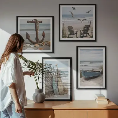 Galería de pared de paisajes marinos con playas de verano