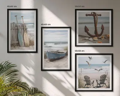 Galería de pared de paisajes marinos con playas de verano
