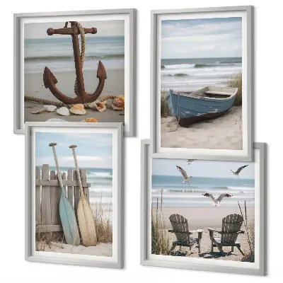 Galería de pared de paisajes marinos con playas de verano