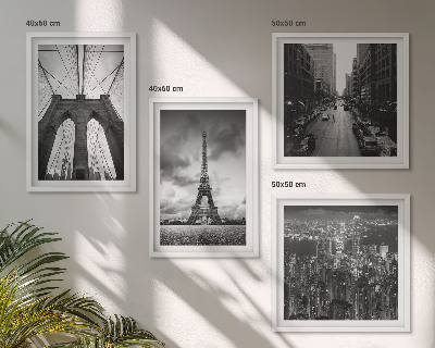 Set de cuadros modernos para salón Torres de puente monocromáticas